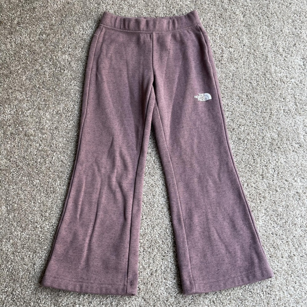 The North Face Sweatpants Girls 7/8 Pink Fleece Elastic Waist Lounge Winter